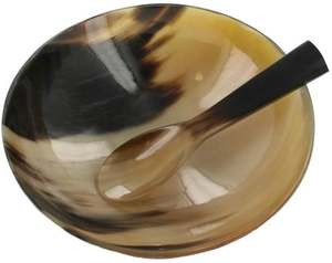 Bol à salade en corne naturelle classique moderne Design avantageux Plat en fer pour servir des desserts Vente en gros Bol de service en corne - Product Image 2