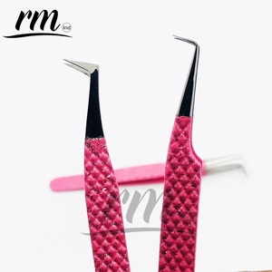 แหนบต่อขนตา RMI รุ่น High Precision L-Shape Mega Fans สแตนเลสสตีล ป้องกันไฟฟ้าสถิตย์ สำหรับต่อขนตาแบบ Volume  รับผลิตแบรนด์ส่วนตัว - Product Image 2