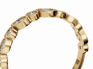 Anillo de Oro Genuino con Diamantes 9k 14k 18k Oro Blanco, Rosa y Amarillo Joyería Fina Minimalista Anillo Apilable Regalo de Boda para Ella Clásico - Product Image 3