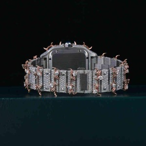 Montre en diamant moissanite, design de luxe pour hommes, design personnalisé, bijoux hip-hop pour rappeurs, montre en acier inoxydable - Product Image 4