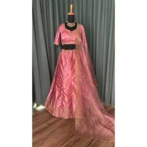 Hermosos Vestidos de Fiesta Lehenga Choli con Lentejuelas y Bordado Zari para Eventos - Product Image 4