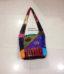<b>Hippie</b> Style Cotton Colourful Ladies Fashion Messenger <b>Bags</b> for Wholesale Supplier From India - Product Image 3