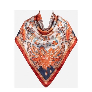 Women's Square Silk Scarf Floral Print Elegant Multi-Functional Fashion Accessory All Seasons - Product Image 1