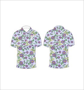 Mens Light Floral Print Polo Shirt Custom Sublimation Short Sleeve Summer Casual Breathable Lightweight Golf Shirt - Product Image 6