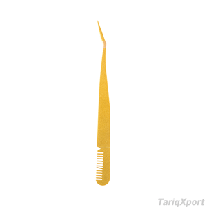 Hot Selling Private Label Stainless Steel Eyebrow Tweezers with Fiber Tip and <b>Comb</b>-Eyelash Tools for <b>Lash</b> Extensions - Product Image 4