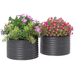 Jardinière galvanisée tendance, pot de fleurs décoratif en métal pour plantes d'intérieur, décoration de salon et de jardin - Product Image 3