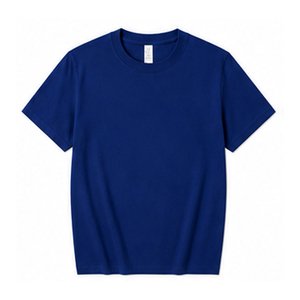 T-shirt à manches courtes pour homme, couleur unie, col rond, coupe classique, 100% coton jersey tricoté, style décontracté - Product Image 5