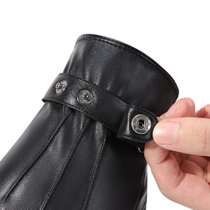 Gants d'hiver en cuir pour vélo, longueur poignet, thermiques, non doublés, style décontracté, compatibles écran tactile, pour le sport, les fêtes et l'usage quotidien - Product Image 5