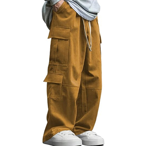Mens Elastic Waist Canvas Lightweight Hip Hop Casual Straight Leg Sweatpants - Product Image 1