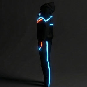 Ensemble de survêtement unisexe pour l'entraînement sportif, décontracté, uni, pour la course en plein air, vêtements de fitness, respirant, séchage rapide, polyester/coton, USA Europe - Product Image 4