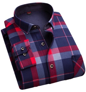 Chemise en flanelle surdimensionnée à col montant respirante en satin épais pour hommes – Vente en gros - Product Image 1