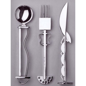Couverts en acier inoxydable de haute qualité, plaqués argent, polis miroir, simplicité, avec un revêtement laser, manche long, couteau, fourchette - Product Image 3
