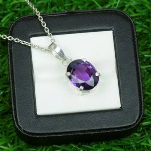 Colgante Vintage de Amatista en Plata de Ley 925, Joyería de Piedras Preciosas Naturales, Regalo para Mujeres, Hermanas o Hijas - Product Image 4