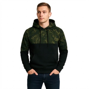 <b>Men's</b> <b>Camo</b> Block Pullover <b>Hoodie</b> | Contrast Pattern Fleece Sweatshirt | Custom OEM Bangladesh Factory Wholesale Streetwear 26 - Product Image 1