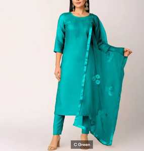 Dupatta Tradicional India y Pakistaní Blanca de Seda Bordada para Bodas, para Mujeres Adultas, para Todas las Temporadas - Product Image 3