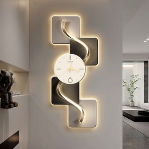 Grande 39.4 \ "moderno silenzioso astratta decorazione geometrica orologio da parete per soggiorno illuminazione arte - Product Image 1