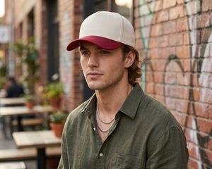 Cappellini da Baseball Personalizzati all'Ingrosso con 5 Pannelli, Bicolore, in Tessuto di Cotone, Visiera Curva e Struttura Rigida, Unisex - Product Image 6