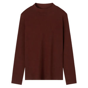 Camiseta de Cuello Alto Multicolor para Mujer, Estilo Básico, Casual, Urbana, Lisa, Estilo Universitario - Product Image 1