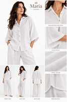 Tenues d'été modernes et chics pour femmes - Chemise blanche et pantalon large respirant - Fournisseur en gros en ligne