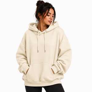 Sweat-shirts surdimensionnés pour femmes de haute qualité avec logo personnalisé, 330 g, 100 % coton, molleton épais, taille plus - Product Image 5