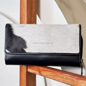 Portefeuille en cuir de vachette fait à la main personnalisé pour les femmes de haute qualité véritable sac à main en cuir de vachette Style occidental pochette carte de crédit portefeuille - Product Image 4