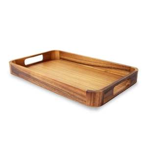Modern Eco-Friendly Dishwasher Safe Decorative <b>Rectangle</b> Wooden Ottoman Serving Tray for <b>Coffee</b> <b>Table</b> Kitchen & Living Room - Product Image 5