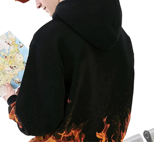Sudadera con capucha de alta calidad a bajo precio, con logo personalizado, tallas UK y USA, estampada con diseño de fuego, informal, de forro polar, para unisex. - Product Image 4