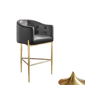 Modway Savour <b>Adjustable</b> PU Leather <b>Bar</b> <b>Stool</b> with Gold Legs Luxury Upholstered Seat Modern Design Metal Frame-Commercial Use - Product Image 1