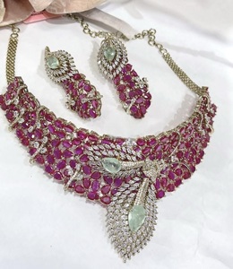 Exquisite Designer High Quality Silver Plated Zircon <b>Statement</b> Fusion Women's <b>Necklace</b> Set Earrings Gift Party Wedding Modern - Product Image 2