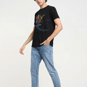 T-shirt décontracté premium pour homme, col rond, teinture unie, grandes tailles, en tissu polyester-coton 220G, écologique, respirant, coupe ample - Product Image 4