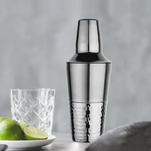 Bulk 500ml Stainless Steel Cocktail Shaker with Built-in Strainer Half Hammered Finish Professional <b>Bar</b> <b>Tool</b> for Mixing Drinks - Product Image 3