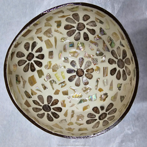 Ensaladera de coco hecha a mano con Laca ecológica Hathai, técnica de perla madre hecha a medida, vajilla a precio de fábrica de Vietnam - Product Image 5