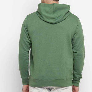 Sweat-shirt à capuche unisexe vert, coupe classique, en molleton de coton, pull décontracté avec poche, vêtement d'automne - Product Image 2