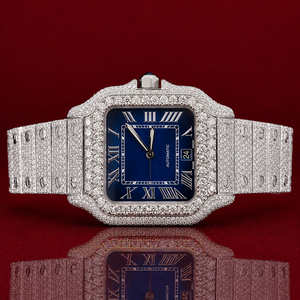 Reloj de Lujo con Incrustaciones de Moissanita para Hombre, Color D, Claridad VVS, Movimiento Automático, Pasa el Test de Diamantes, Reloj Personalizado con Incrustaciones - Product Image 1