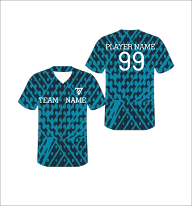 Camiseta de Béisbol Sublimada Personalizada de Manga Corta Unisex para Adultos, Poliéster que Absorbe la Humedad, Nombre del Equipo, Jugador, Patrón Geométrico, Cuello en V - Product Image 5
