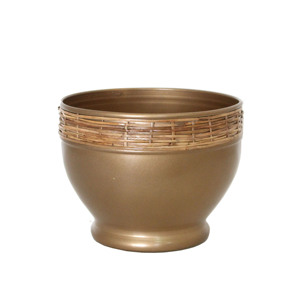 กระถางดอกไม้เหล็กสีทองลายริ้ว สำหรับตกแต่งภายในและภายนอกบ้าน สวน ระเบียง - Product Image 5