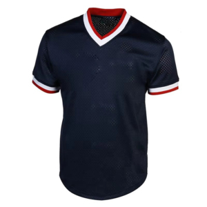 Unisex Navy Baseball Jersey Red Number 9 Back Print Breathable Mesh Full Sleeve Regular Fit Winter Autumn Apparel Anti-Bacterial - Product Image 3
