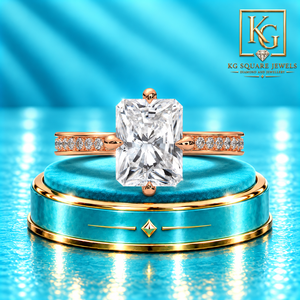 Anillo de Compromiso de Diamante Cultivado en Laboratorio de Corte Radiante en Oro Rosa de 14 Quilates de Primera Calidad para Mujer con Calidad de Diamante Certificada - Product Image 1