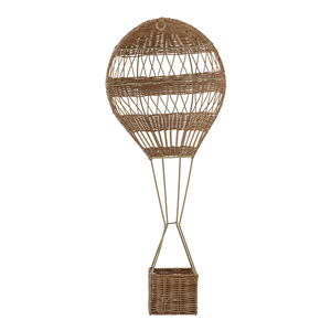 Elegant Rattan Hot Air <b>Balloon</b> Wall Decor Nursery Wicker Rattan Wall Decor Stickers Hot Air <b>Balloon</b> Kids Room Decoration - Product Image 1