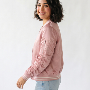 Casual <b>Lightweight</b> Bomber <b>Jacket</b> Women Windproof Fashion Streetwear Satin Bomber <b>Jackets</b> <b>Ladies</b> - Product Image 5