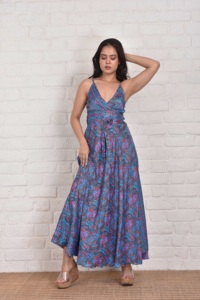 Vestido Maxi de Seda Estilo Bohemio Premium para Mujer, Ligero y Cómodo, Ideal para Fiestas en la Playa, Exportación al por Mayor - Product Image 5