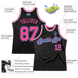 Camisetas de Baloncesto al por Mayor OEM en Negro, Rosa y Azul Claro, el Mejor Diseño, Camisetas de Baloncesto para Equipos, Nuevas Camisetas de Baloncesto Cosidas - Product Image 5