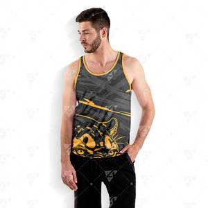 Débardeur sans manches léger et respirant de haute qualité, imprimé par sublimation, pour homme, noir, blanc, rouge, col rond, pour l'été - Product Image 6
