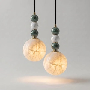 Marble Globe Pendant Light Round Minimalist Design Indoor Ceiling Mount Home Decor Living Room Modern Interior Decorations - Product Image 3