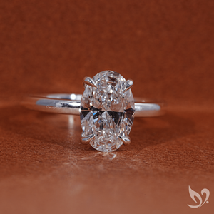 Bague de fiançailles solitaire en diamant de laboratoire ovale de 2 carats en or massif 18 carats |   Bague d'anniversaire et de mariage certifiée IGI - Product Image 1