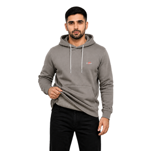 Sweat-shirt à capuche gris pour homme EURO, coupe classique, décontracté, en molleton, avec poche, broderie, 100% coton, motif géométrique, respirant, hiver - Product Image 5