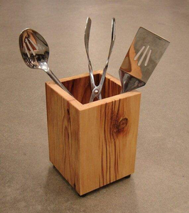 Floral Design High Quality Custom Designed Eco-friendly <b>Square</b> Wood Pencil Stand Desk Organizer - Product Image 4