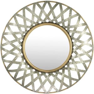 Espejo de Pared Redondo de Metal Dorado Hecho a Mano, Espejo Decorativo Artístico para Sala de Estar, Dormitorio, Decoración del Hogar, Suministro al por Mayor - Product Image 1