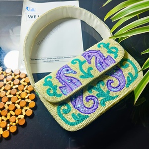 Bolsas Organizadoras de Ropa Hechas a Mano con Cuentas Moradas, Bordado de Tortuga Marina, Ecológicas, Duraderas, 100% Algodón, para Joyería Individual - Product Image 5