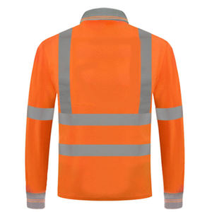Polo de sécurité en polyester personnalisé, design sur mesure, réfléchissant, à manches longues, séchage rapide, pour la course nocturne - Product Image 2